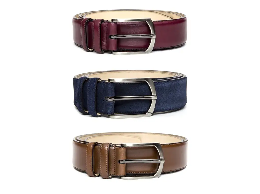 LEATHER AND SUEDE BELTS. 3 FOR ?200 (ex vat ?166.67 -- ROUGHLY $215) AT WWW.THESNOBSNOB.COM